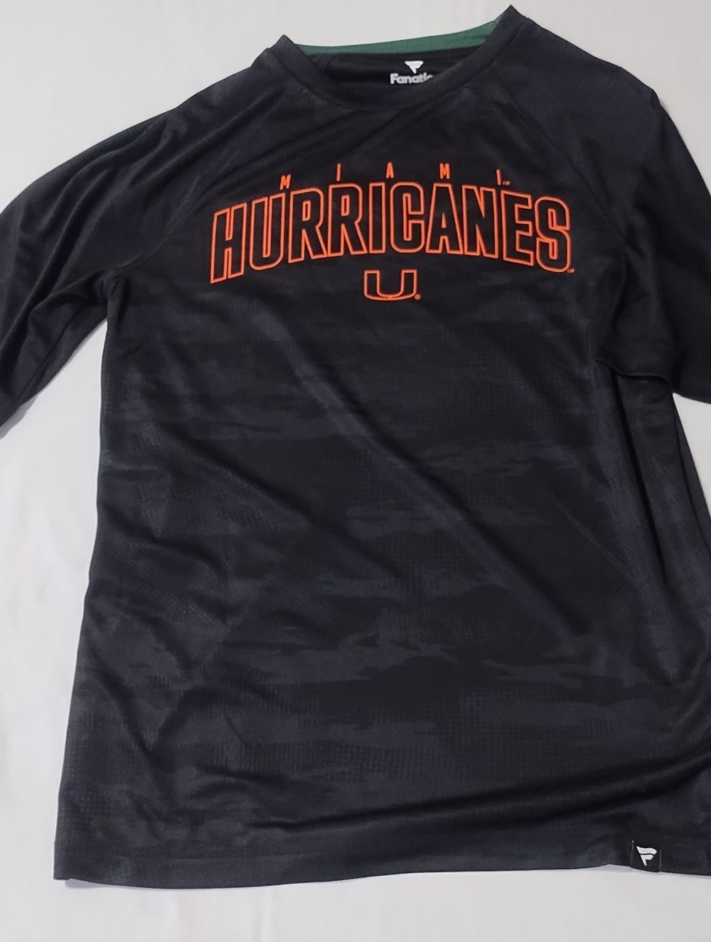 Fanatics Black Miami Hurricanes Short-Sleeve Tee with Orange Script, Men's Mediu